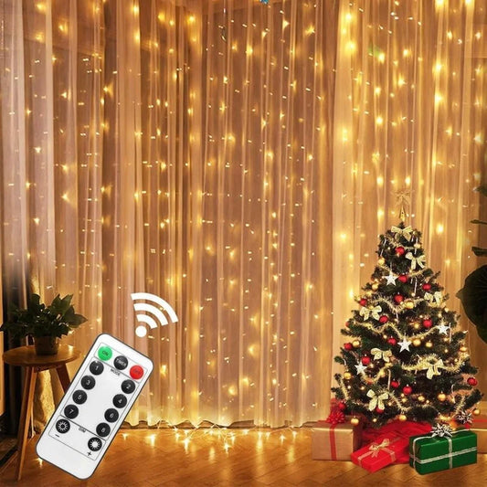 Christmas Curtain Lights -  Click Save