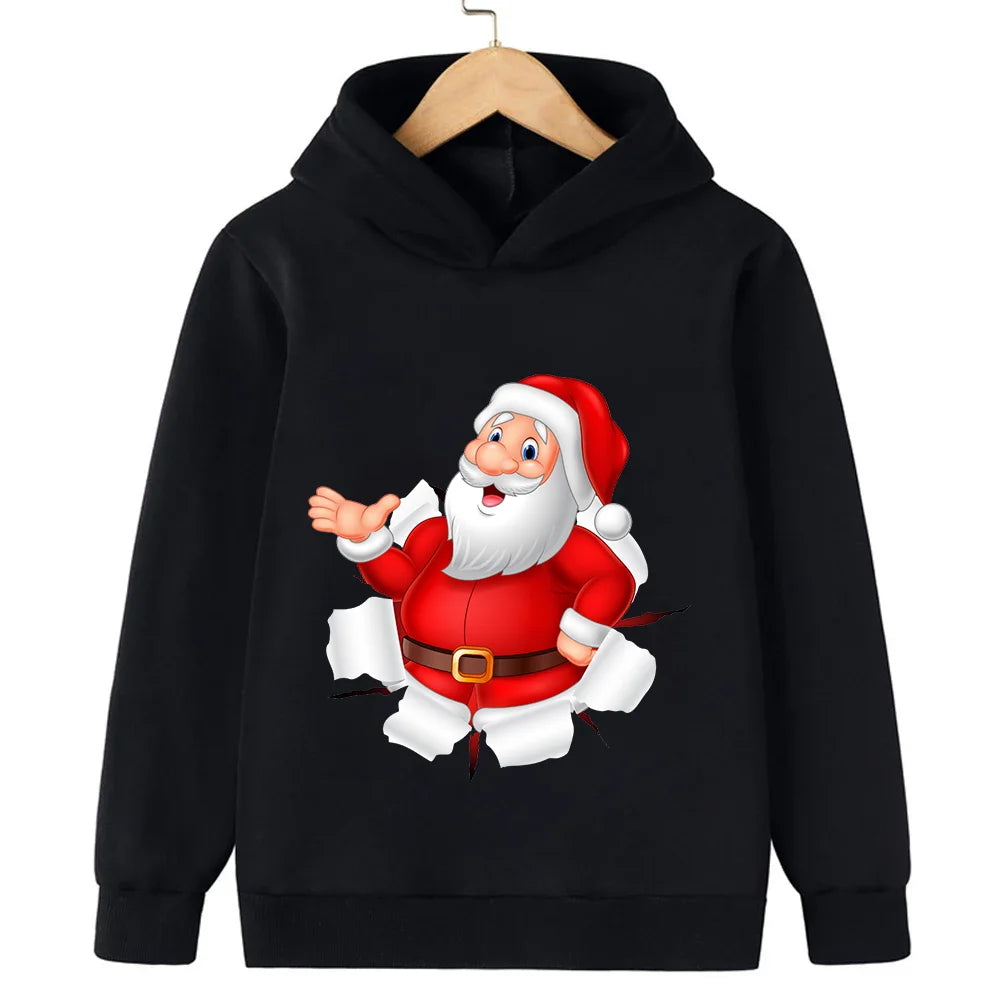 Cartoon Santa Christmas Hoodie -  Click Save