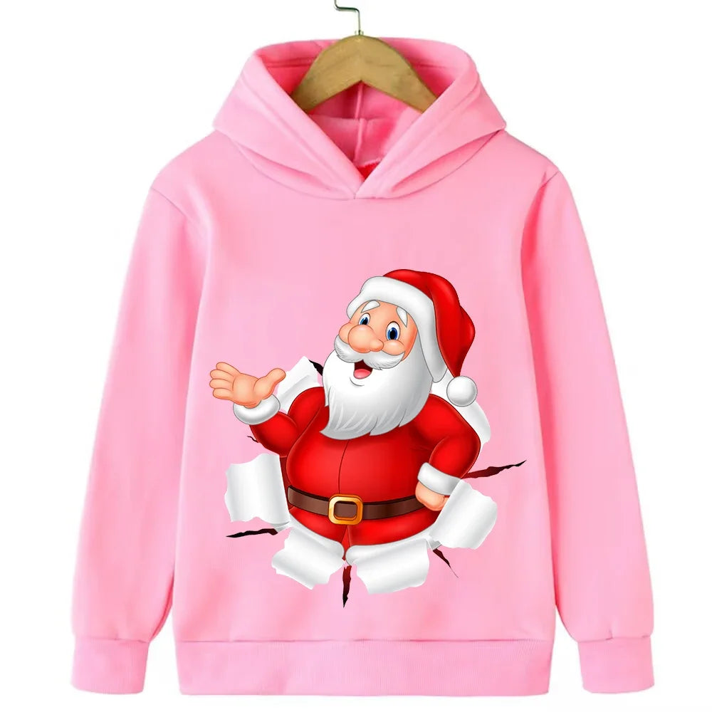 Cartoon Santa Christmas Hoodie -  Click Save