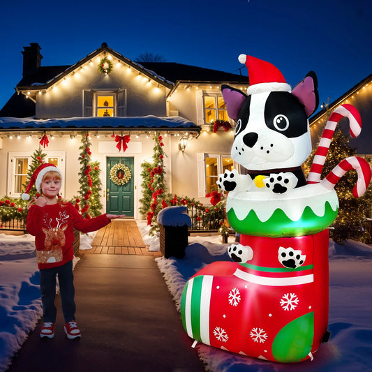 Christmas Inflatable Dog Decor -  Click Save