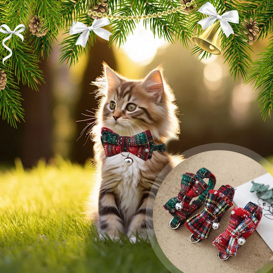 Festive Pet Bow Collar -  Click Save