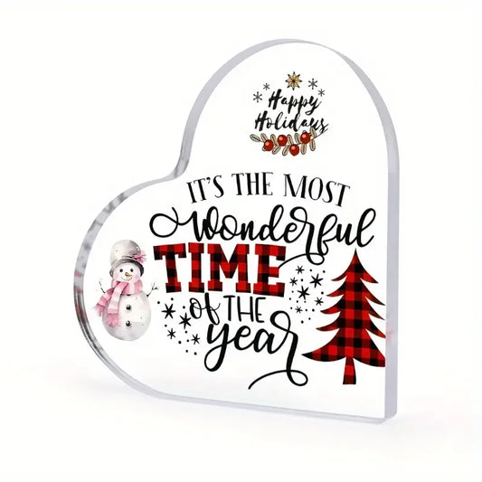 Acrylic Heart Christmas Sign -  Click Save