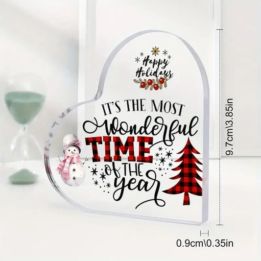 Acrylic Heart Christmas Sign -  Click Save